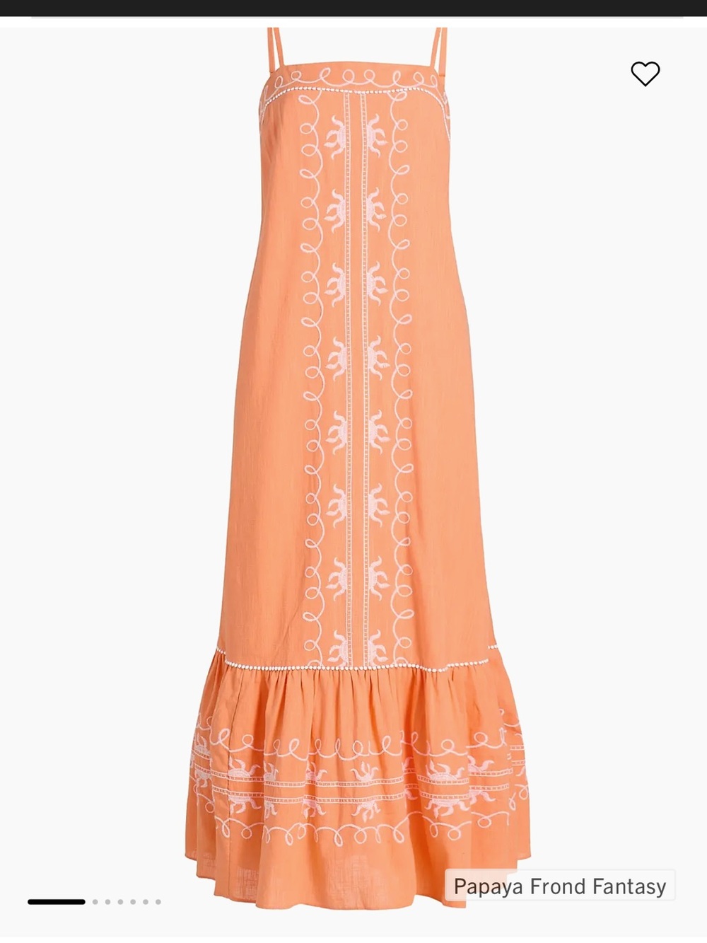 Lilly Pulitzer Rozalie Cotton Maxi Dress Papaya Embroidered 16
